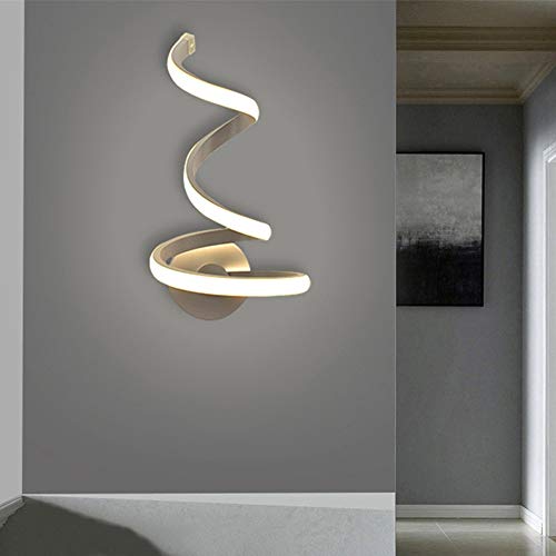 Applique murale moderne LED forme spirale en aluminium