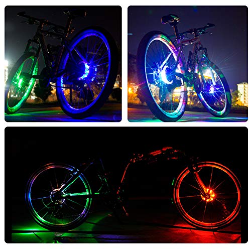 Lumières LED pour roues de vélo qui se place sur le moyeu