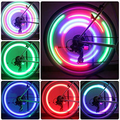 Lumières LED pour roues de vélo qui se place sur les rayons plusieurs coloris et motifs lumineux pour un éclairage stylé
