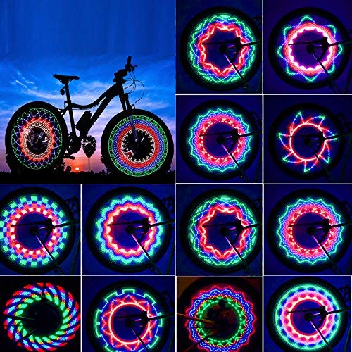 Lumières LED pour roues de vélo qui se place sur les rayons plusieurs coloris et motifs lumineux cool