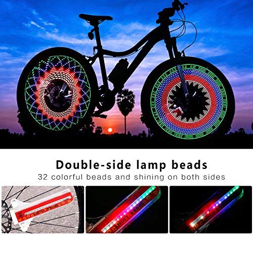 Éclairage lumières LED Rottay, cool et stylées, multicolores avec motif pour roue de vélo qui se déclenche avec le mouvement