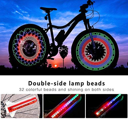 Éclairage lumières LED Rottay, cool et stylées, multicolores avec motif pour roue de vélo qui se déclenche avec le mouvement