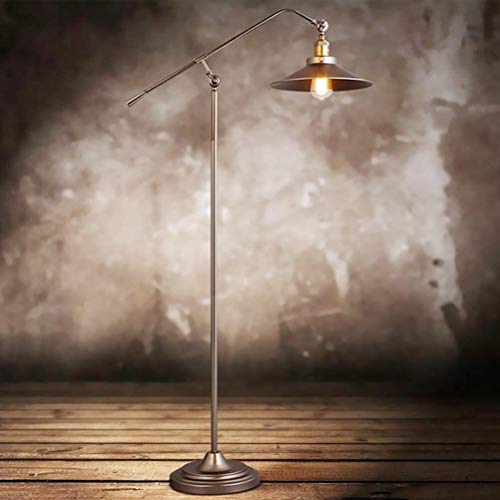 Lampadaire LED métallique Aaedrag E27 avec abat-jour réglable au look retro vintage 